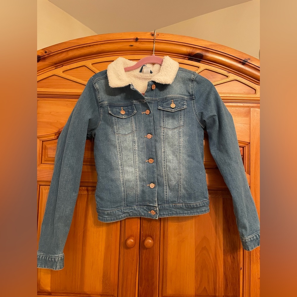 Faux Shearling Denim Trucker Jacket